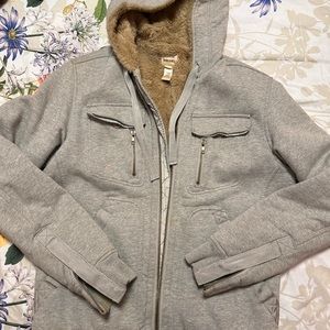 Men’s hoodie jacket with wool.